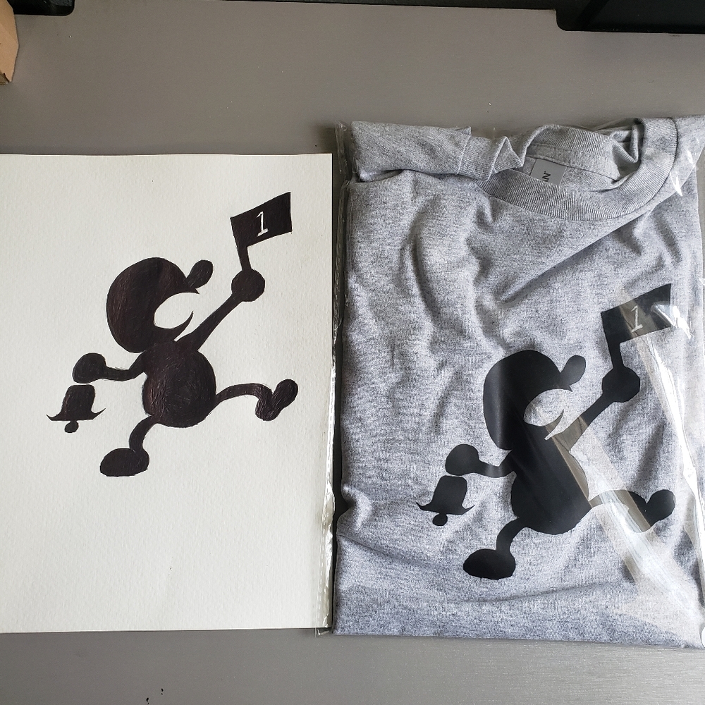 Super Smash Bros Ultimate- Mr Game and  Watch Graphic Design T-Shirt